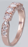 Half Eternity Wedding Ring Band 2ct Round Cut VVS1D Diamond 14k Rose Gold Finish