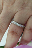 Channel Set Eternity Wedding Ring Band 2ct Round Cut Diamond 14k White Gold Over