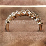 0.5ct Baguette Cut Simulated Diamond Cluster Wedding Band 14k Yellow Gold Plated
