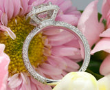 3ct Round Cut Diamond High Halo Solitaire Engagement Ring 14k White Gold Finish