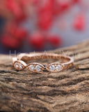 0.5ct Round Cut Moissanite Half Eternity Stackable Wed Band 14k Rose Gold Plated