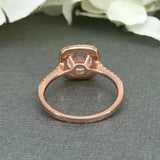 Halo Solitaire Engagement Ring 2ct Round Cut VVS1D Diamond 14k Rose Gold Finish