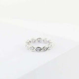 0.5ct Round Cut Moissanite Infinity Eternity Wedding Band 14k White Gold Plated