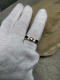 2.5ct Wedding Band Oval Cut Red Garnet Stylish Three Stone 14k White Gold Finish