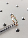 0.3ct Round Cut Simulated Emerald Infinity Wedding Band 14k Yellow Gold Plated