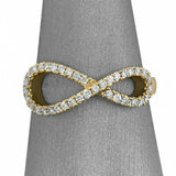 2ct Round Cut Diamond Infinity Engagement Ring Band 14K Yellow Gold Finish