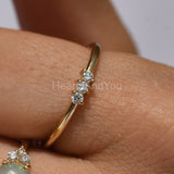 0.15ct Round Cut Moissanite Minimalist Engagement Ring 14K Yellow Gold Plated