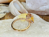 2ct Cushion Cut Simulated Peach Morganite Solitaire Ring 14k Yellow Gold Plated