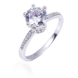 1.7ct Round Cut Diamond Engagement Ring 14k White Gold Finish Accents Solitaire