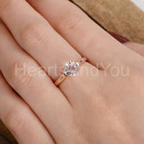 0.6ct Round Cut Simulated Peach Morganite Solitaire Ring 14k Rose Gold Plated