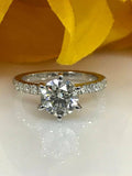 1.5ct Round Cut Diamond 6 Prong Solitaire Engagement Ring 14k White Gold Finish