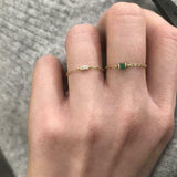 0.4ct Baguette Cut Diamond Chain Engagement Ring 14k Yellow Gold Finish