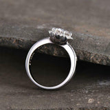 2.3Ct Round Cut Diamond Accent Halo Floral Engagement Ring 14K White Gold Finish