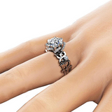 2.3ct Round Cut VVS1 Diamond Engagement Ring 14k White Gold Finish Leaf Filigree