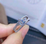 2.4ct Engagement Ring Round Cut Diamond Split Shank Design 14k White Gold Finish