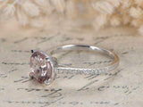 2.1ct Round Cut Peach Morganite Solitaire Engagement Ring 14k White Gold Finish