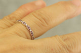 3Ct Round Cut Pink Ruby Stackable Eternity Wedding Band 14K White Gold Finish