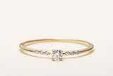 Petite Solitaire with Accents Ring 1ct Round Cut Diamond 14k White Gold Finish