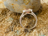2.5ct Engagement Ring Radiant Cut Peach Morganite Solitaire 14k WhiteGold Finish