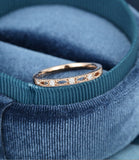 0.15ct Round Cut Moissanite Milgrain Women Wedding Band 14k Rose Gold Plated