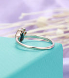 1ct Pear Cut Blue Sapphire Bezel Set Cute Engagement Ring 14k White Gold Finish