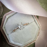 1.3ct Oval Cut VVS1 Diamond Halo Solitaire Engagement Ring 14k Rose Gold Finish
