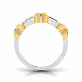 3Ct Round Cut Diamond Stylish Four Row Engagement Ring 14K Dual Gold Finish