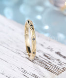 0.2ct Round Simulated Black Diamond Milgrain Wedding Band 14k Yellow Gold Plated