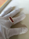 3ct Engagement Ring Oval Cut Red Garnet Filigree Cocktail 14k White Gold Finish