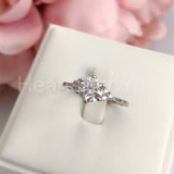 0.5ct Round Cut Moissanite Petite Women Engagement Ring 14k White Gold Plated