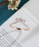 0.5ct Marquise Cut Simulated Diamond Bezel Set Wedding Band 14k Rose Gold Plated