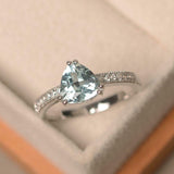 2.2ct Engagement Ring Trillion Cut Aquamarine Diamond Accent 14k White Gold Over