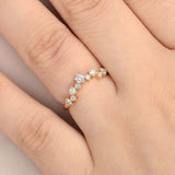 1.4ct Round Cut Diamond Curved Stackable Engagement Ring 14k Yellow Gold Finish