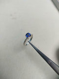 1ct Engagement Ring Round Cut Sapphire Leaf Shank Solitaire 14k White Gold Over