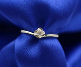 0.5ct Engagement Ring Round Cut Diamond Floral Solitaire 14k White Gold Finish