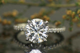 3Ct Round Cut Diamond Four Prong Solitaire Engagement Ring 18K White Gold Finish