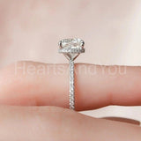 2.2ct Cushion Simulated Diamond Solitaire Engagement Ring 14k White Gold Plated