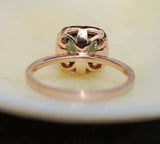 2.5ct Cushion Cut London Blue Topaz Halo New Engagement Ring 14k Rose Gold Over