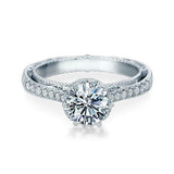 4Ct Round Cut Diamond Exquisite Vintage Solitaire Queen Ring 14K White Gold Over