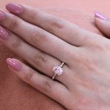 1.9ct Oval Cut Peach Morganite Solitaire Engagement Ring 14k Rose Gold Finish