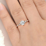 2ct Round Cut Diamond Engagement Ring Accents with Solitaire 14k Rose Gold Over
