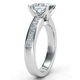 2ct Princess Cut Diamond Solitaire Accents Engagement Ring 14k White Gold Finish