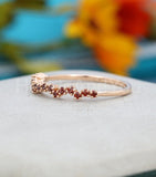 0.5ct Round Cut Simulated Garnet Minimalist Wedding Band 14k Yellow Gold Plated