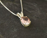2ct Peach Morganite Pendant Oval Cut Solitaire 14k White Gold Finish NO CHAIN