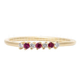 0.5ct Round Cut Simulated Ruby Minimalist Engagement Ring 14K Yellow Gold Plated
