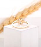 1ct Pear Cut Simulated Morganite Accented Engagement Ring 14k Yellow Gold Plated