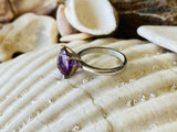 2.2ct Engagement Ring Cushion Cut Purple Amethyst Solitaire 14k WhiteGold Finish