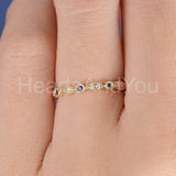 0.12ct Round Cut Simulated Sapphire Anniversary Wed Band 14k Yellow Gold Plated