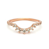 0.3ct Round Cut Diamond Wedding Band 14k White Gold Finish Stackable Crown Tiara