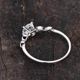 0.7ct Engagement Ring Round Cut Diamond Five Stone Design 14k White Gold Finish